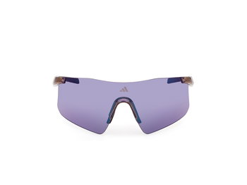 Das Bild zeigt die Adidas Sport Sonnenbrille Kaphiros SP0122 in hellbraun von vorne.