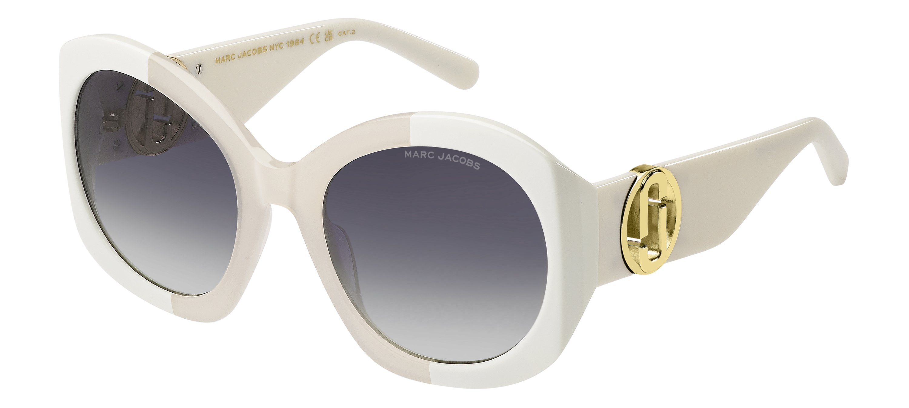 Das Bild zeigt die Sonnenbrille marc_722_s_SZj von Marc Jacobs in weiß-beige.