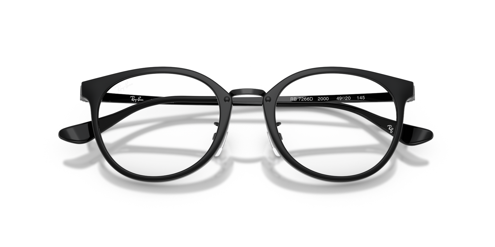 Auf diesem Bild sehen Sie die Korrektionsbrille 0RX766D von Ray Ban in der Farbe Schwarz.