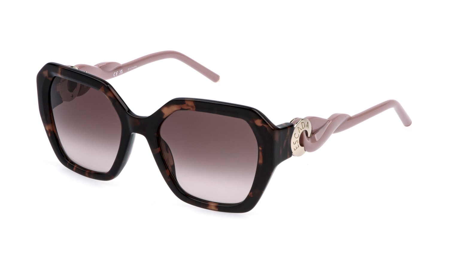 zu sehen ist die Sonnenbrille SESG37 von Escada in der Farbe Rosa.