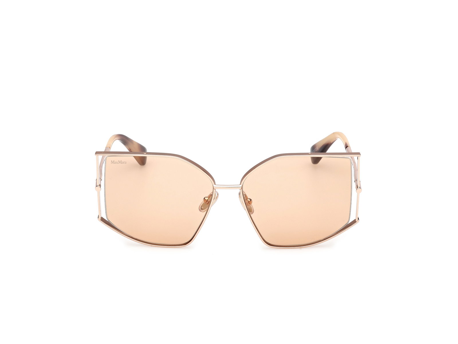 Das Bild zeigt die Sonnenbrille MM0142 von der Marke Max Mara in Blassgold.