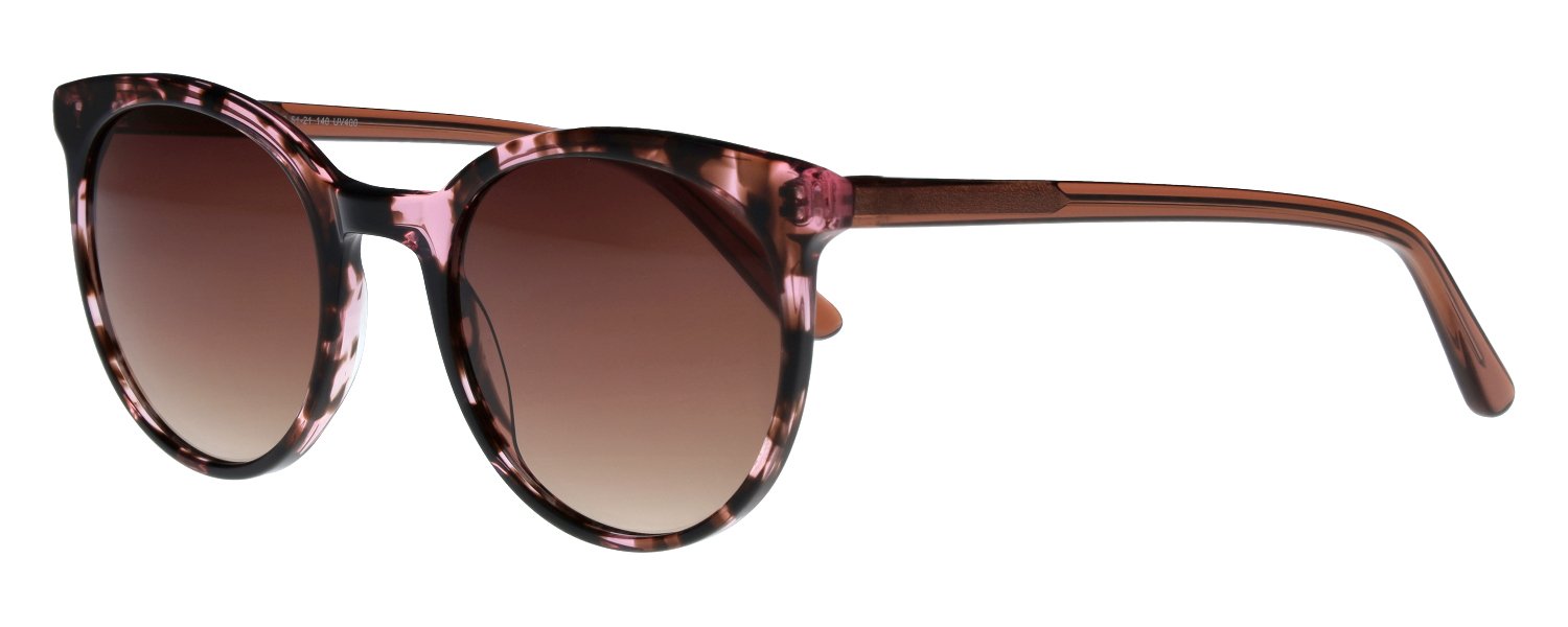 Das Bild zeigt die Sonnenbrille 145292 von der Marke Abele Optik in pink braun gefleckt.