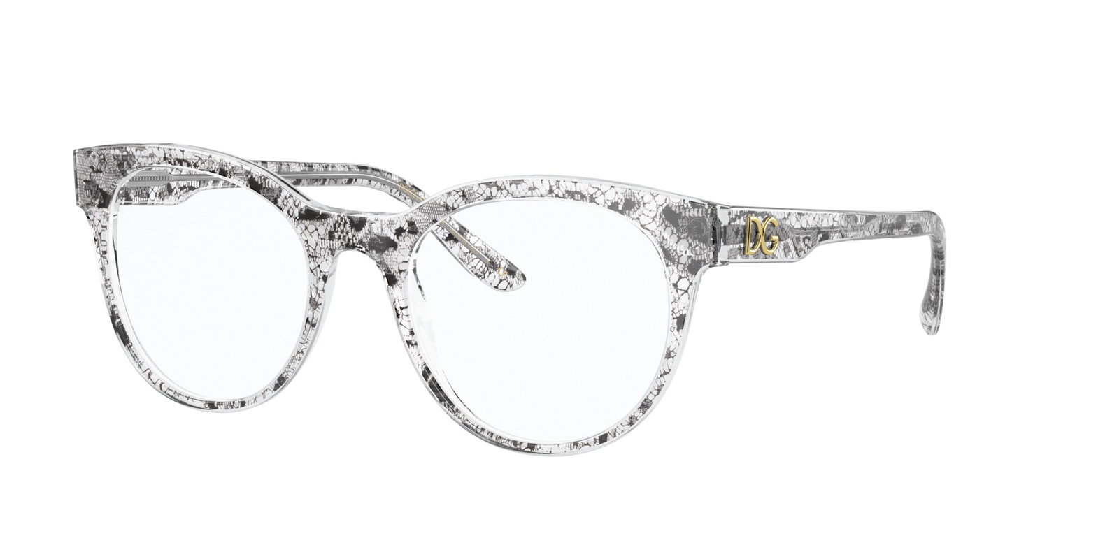 Dolce & Gabbana Brille für Damen DG3334 3287 52 Schwarz & Weiß gemustert