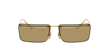 Das Bild zeigt die Prada Sonnenbrille für Herren PR C53S in Gold mit olivgrünen Gläsern von vorne.
