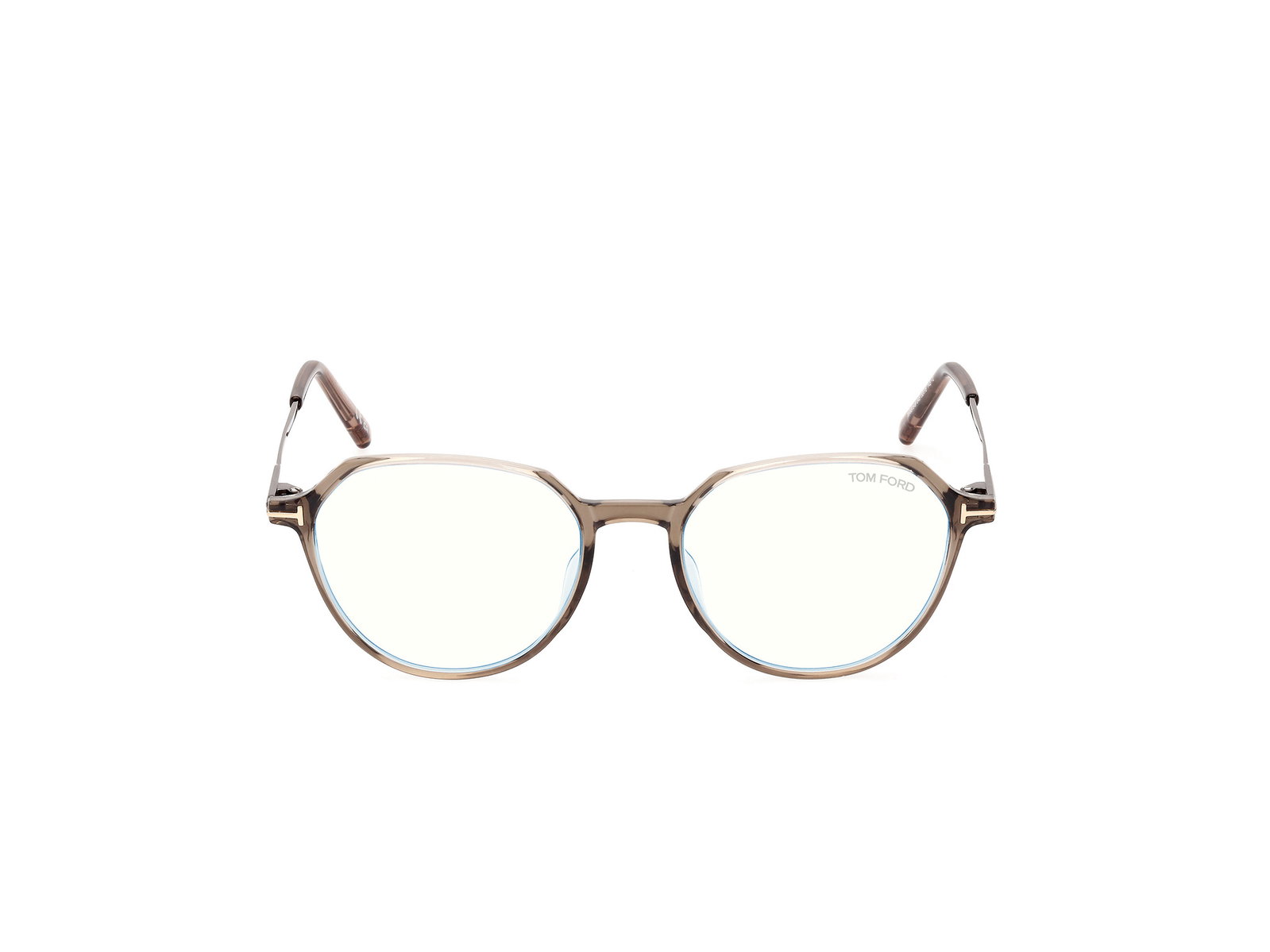 Das Bild zeigt die Korrektionsbrille FT5875-B 045 von der Marke Tom Ford in hellbraun.