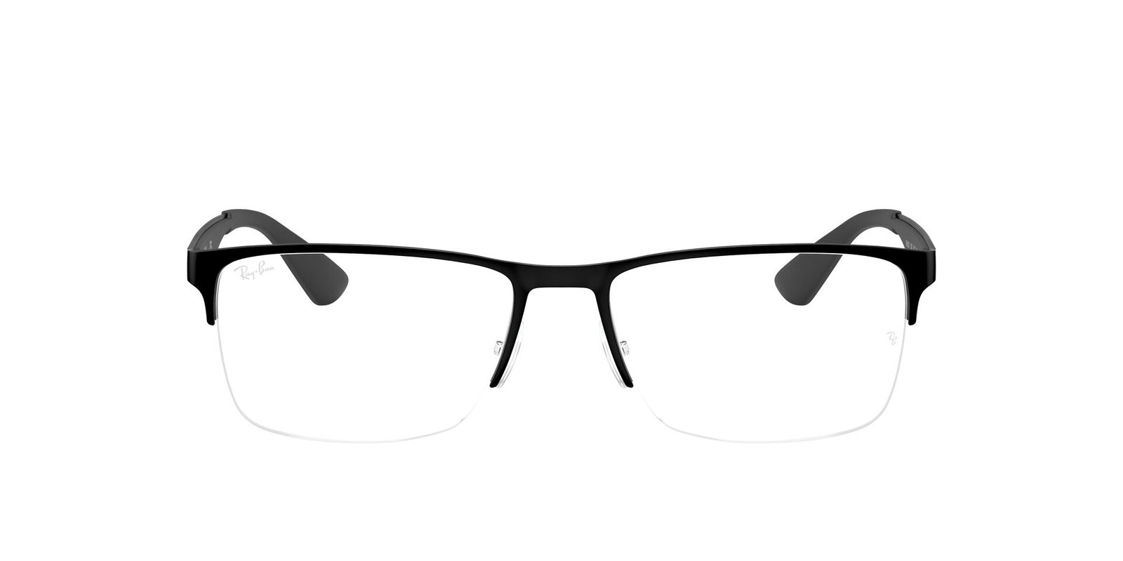Das Bild zeigt die Korrektionsbrille RX6335 von Ray Ban in Schwarz von vorne.