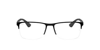 Das Bild zeigt die Korrektionsbrille RX6335 von Ray Ban in Schwarz von vorne.