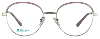Das Bild zeigt die Korrektionsbrille 143321 von der Marke Abele Optik in rosa - gold.
