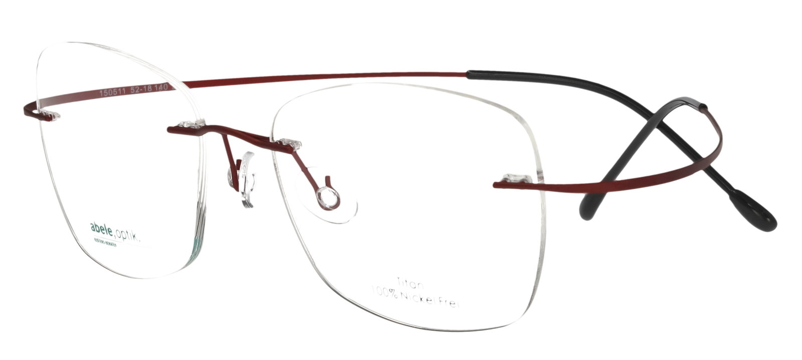 Titanbrille für Damen randlos weinrot 150511