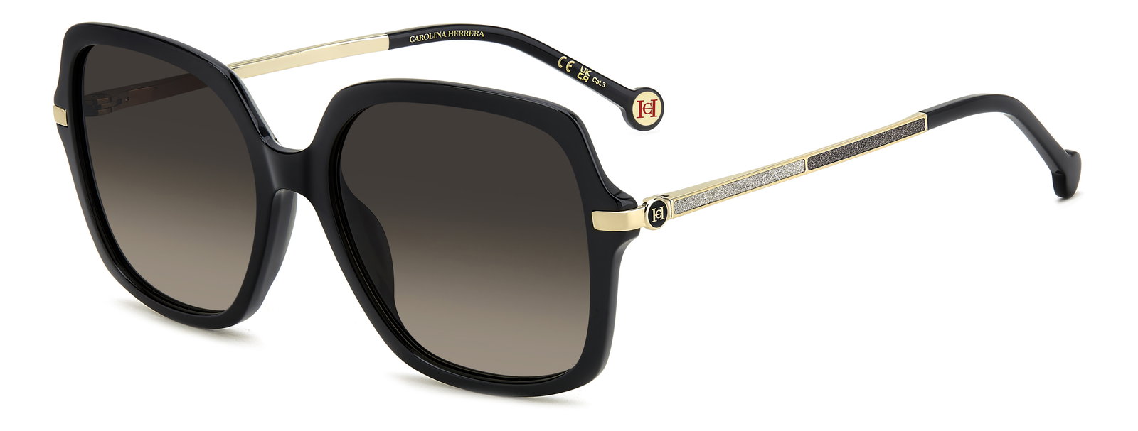 Das Bild zeigt die Sonnenbrille HER 0285/G/S von der Marke Carolina Herrera in Schwarz.