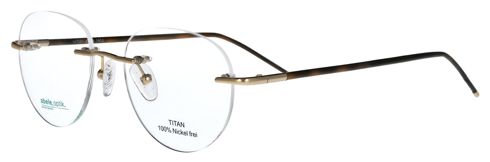 Titanbrille für Damen randlos gold 147091
