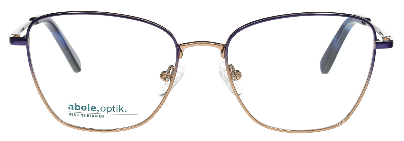 Das Bild zeigt eine Metallfassung für Damen in Cateye-Form von vorne.