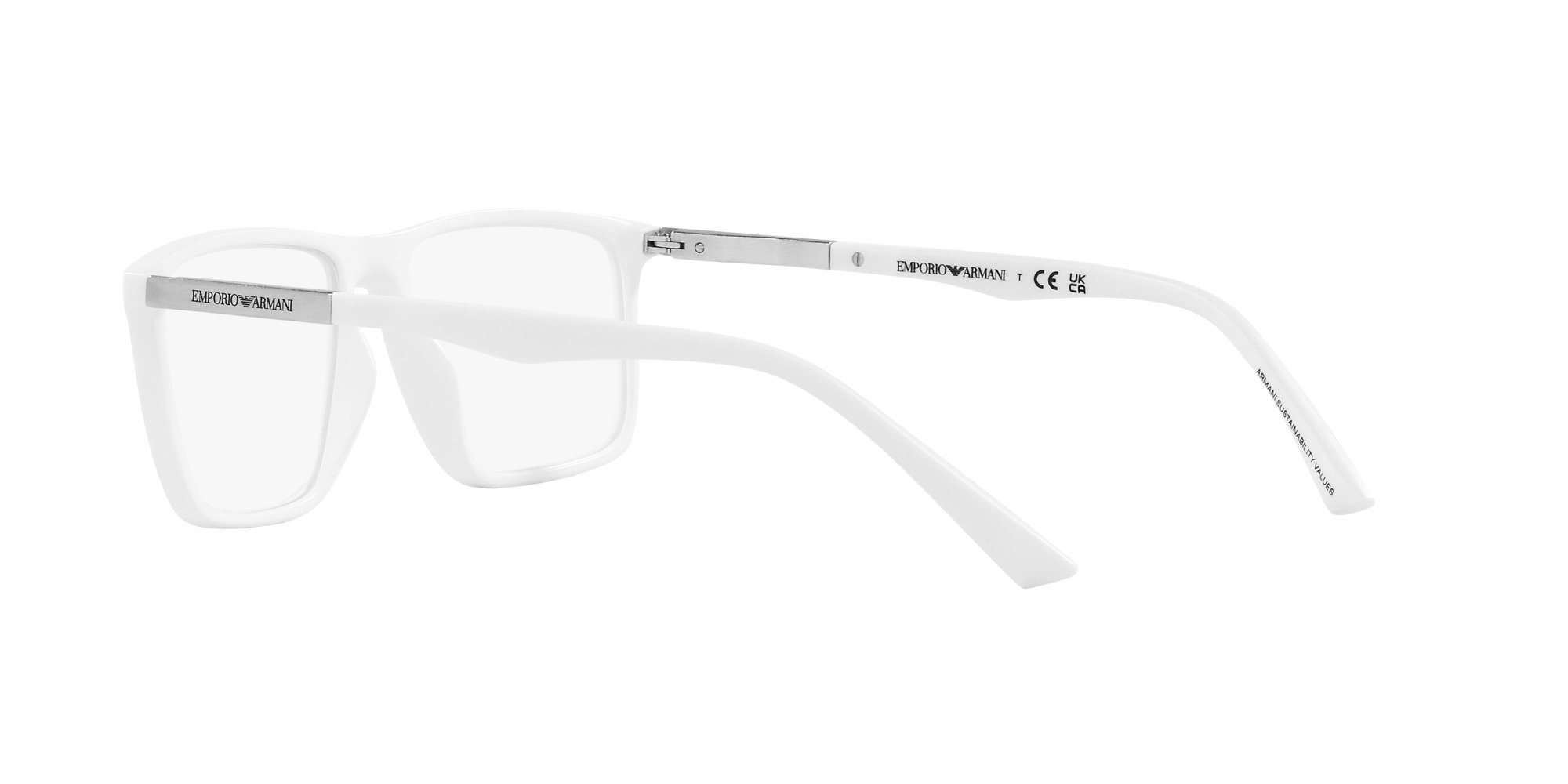 Das Bild zeigt die Korrektionsbrille EA3221 5344 von der Marke Emporio Armani in Weiß.