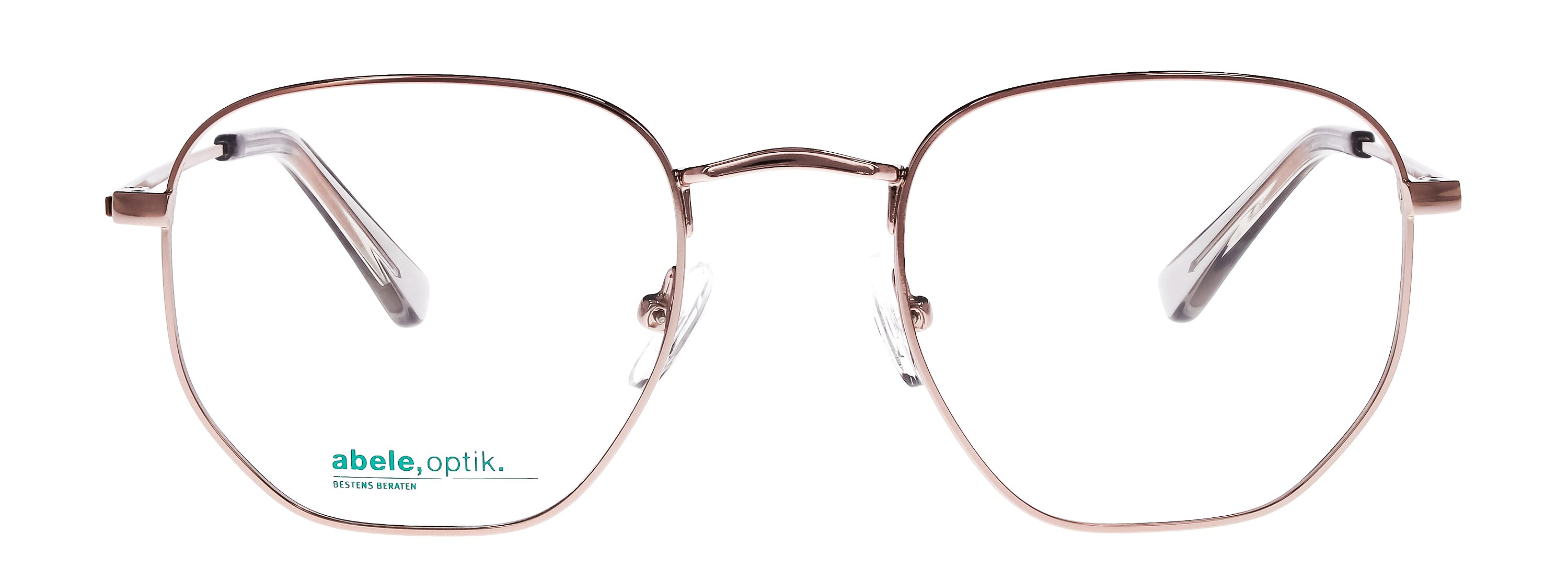 Das Bild zeigt die Korrektionsbrille 148571 von der Marke Abele Optik in rosé-weiß.