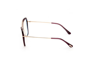 Das Bild zeigt die Korrektionsbrille FT5882-B 083 von der Marke Tom Ford in violett/gold.