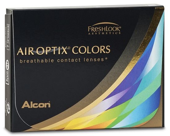 Das Bild zeigt die Verpackung der farbigen Kontaktlinse Air Optix.