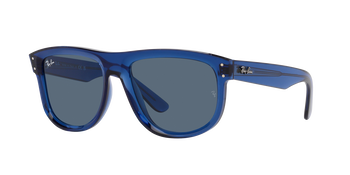 Das Bild zeigt die Sonnenbrille RBR0501S 67083A von der Marke Ray Ban in dunkelblau transparent