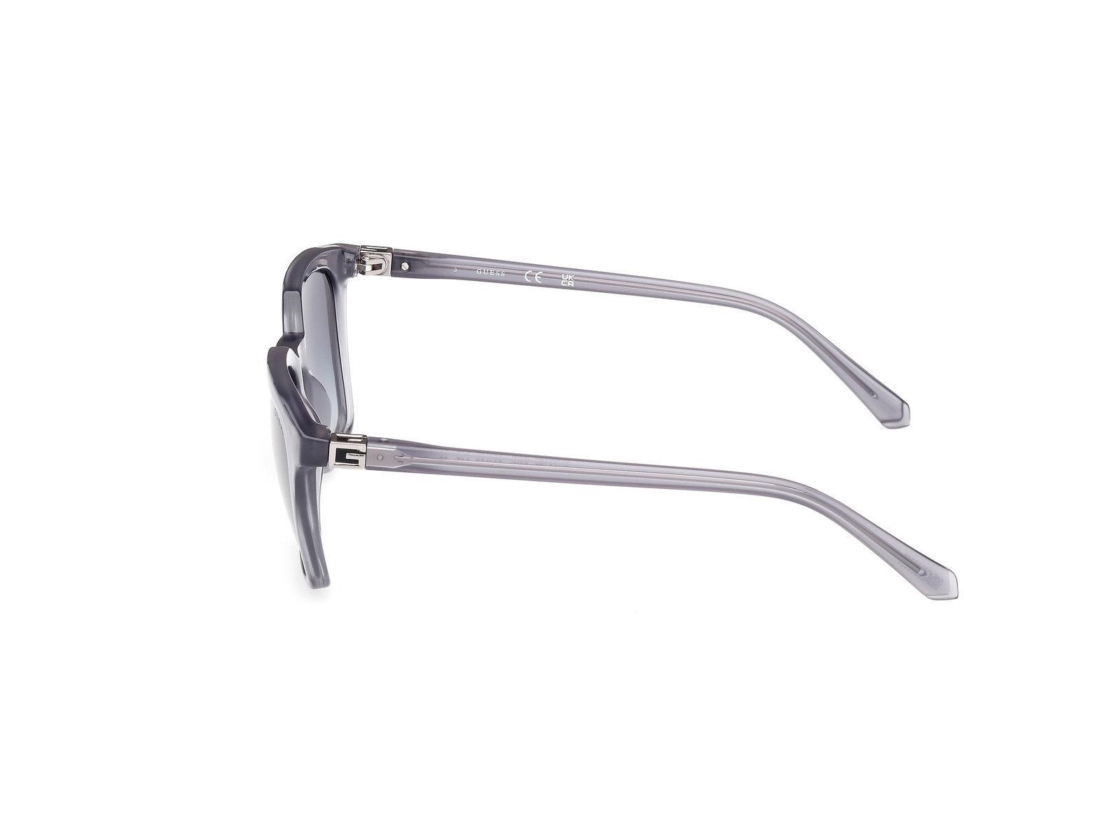 Das Bild zeigt die Sonnenbrille GU00156-H 01B von der Marke Guess in glänzend Grau