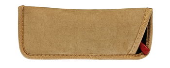 Das Bild zeigt ein rechteckiges Brillenetui in Braun.