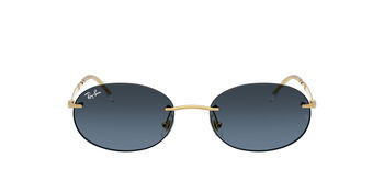 Das Bild zeigt die Ray Ban Sonnenbrille RB3767 in Gold mit blauen Verlaufsgläsern von vorne.