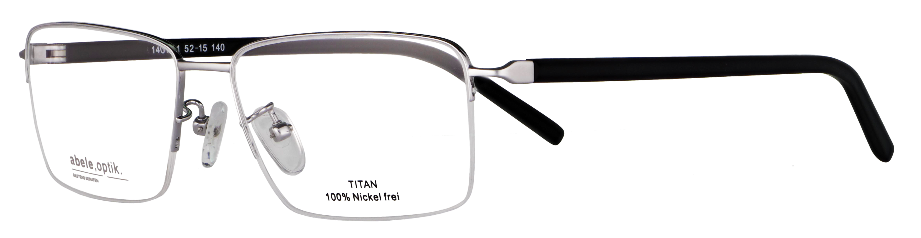 abele optik Brille in Silber Matt & Eckig aus Titan für Herren 140111