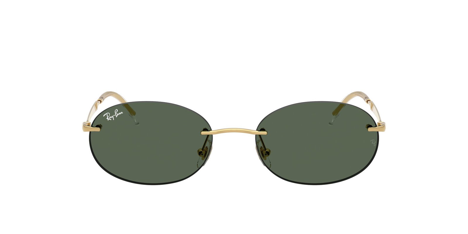 Das Bild zeigt die Ray Ban Sonnenbrille RB3767 in Gold mit grünen Verlaufsgläsern von vorne.