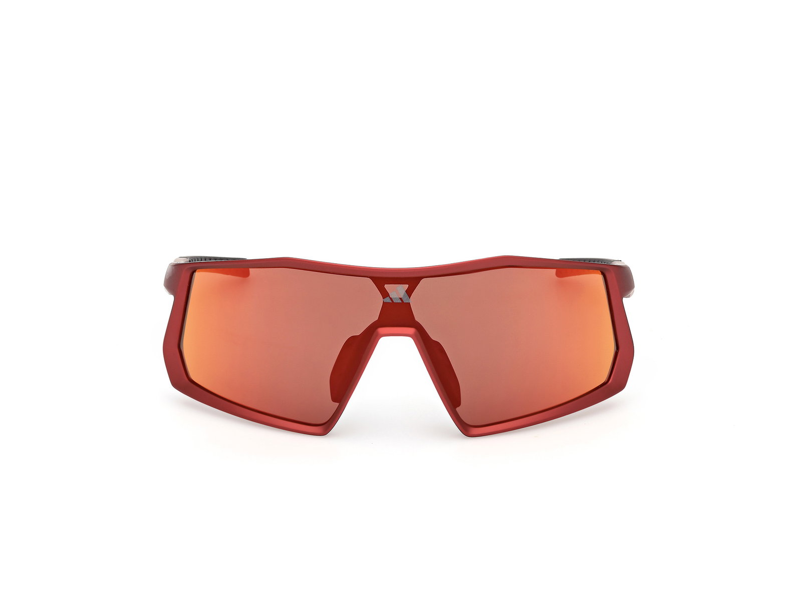 Das Bild zeigt die Adidas Sport Sonnenbrille Kentro SP0123 in dunkelrot von vorne.