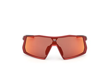 Das Bild zeigt die Adidas Sport Sonnenbrille Kentro SP0123 in dunkelrot von vorne.