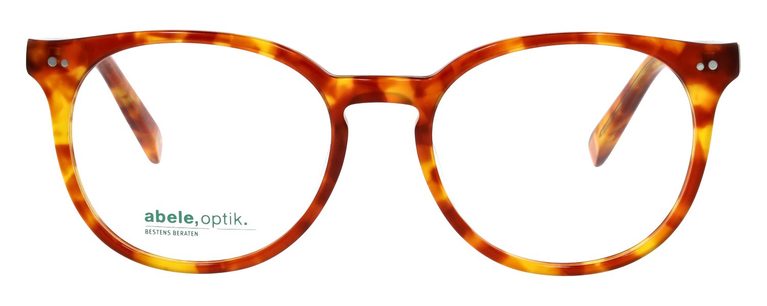 Das Bild zeigt die Damenbrille in orange/gelb