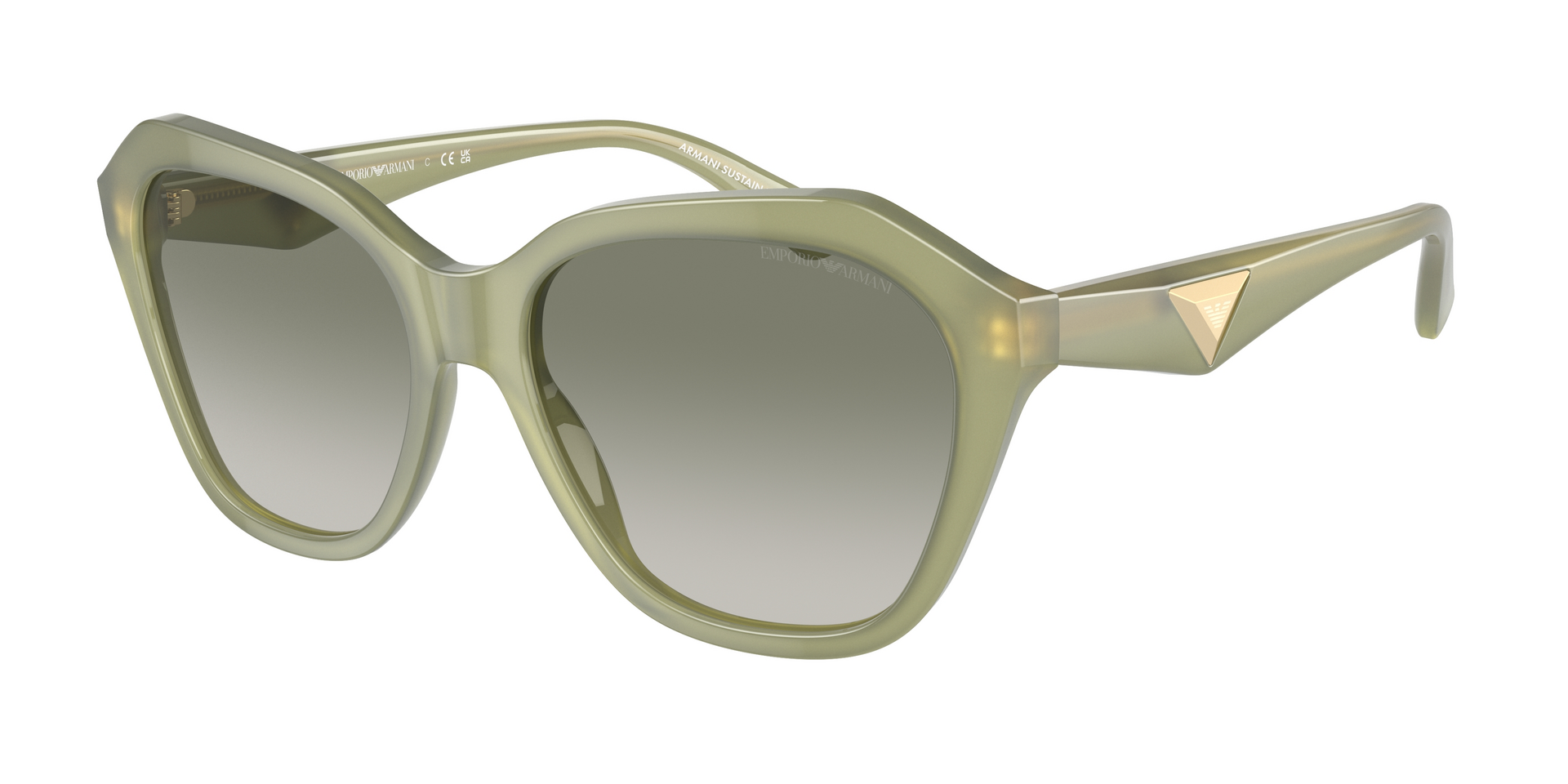Das Bild zeigt die Sonnenbrille EA4221 61168E von der Marke Emporio Armani in grün.