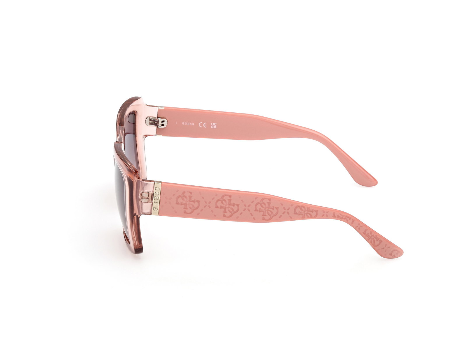 Das Bild zeigt die Sonnenbrille GU00200 72F von der Marke Guess in Gelb Hellpink.