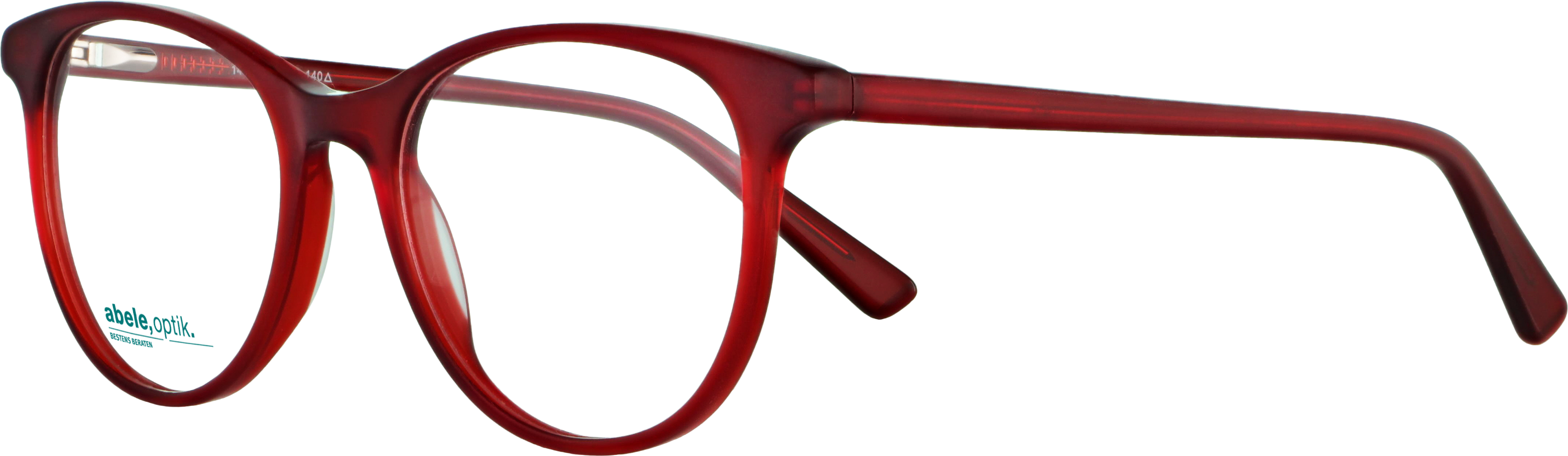 Das Bild zeigt die Korrektionsbrille 141901 von der Marke Abele Optik in rot matt.