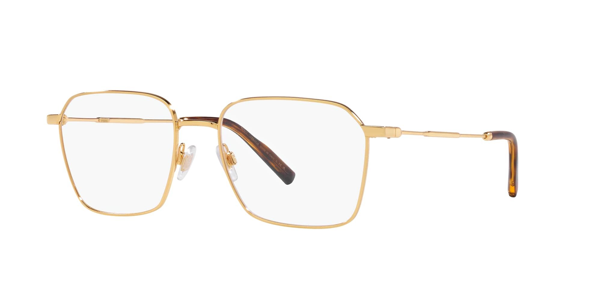 Das Bild zeigt die Korrektionsbrille DG1350 02 von der Marke D&G in gold.