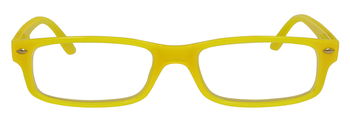 Das Bild zeigt die Fertiglesebrille 07001 von der Marke Abele Optik in Gelb.