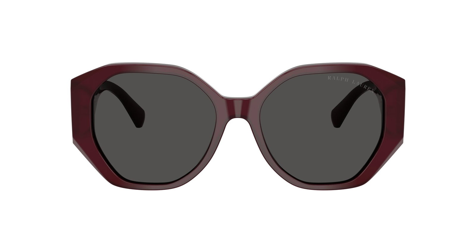 Das Bild zeigt die Ralph Lauren Sonnenbrille "The Juliette" in Bordeaux von vorne.