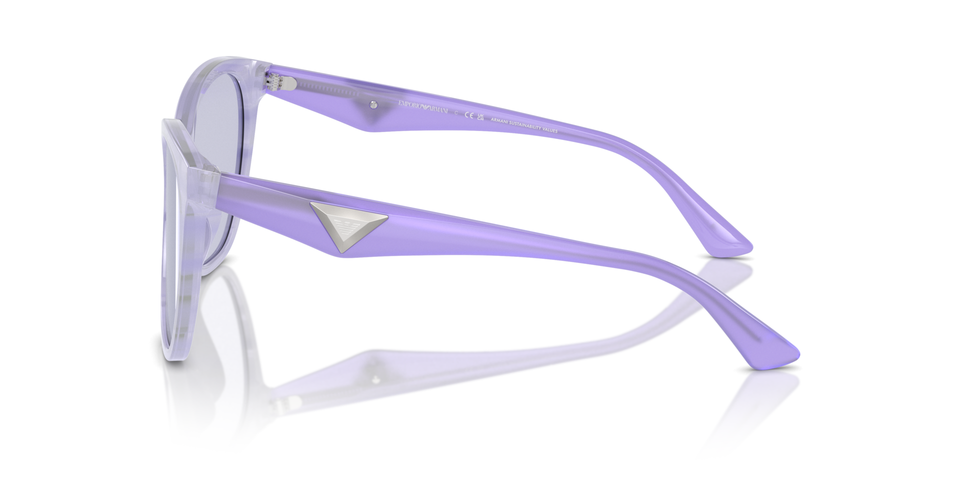Das Bild zeigt die Sonnenbrille EA4222 61131A von der Marke Emporio Armani in flieder.