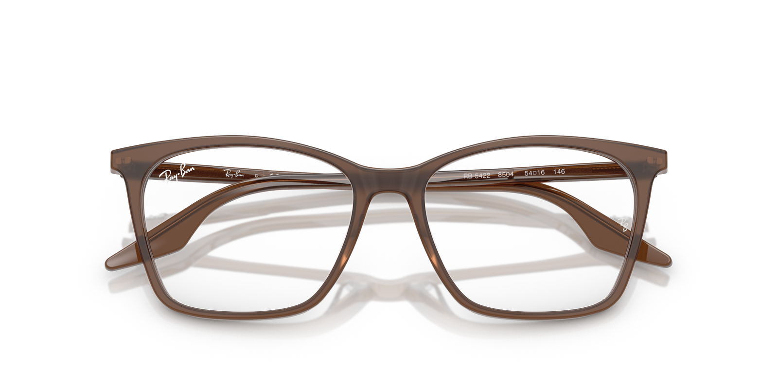 Auf diesem Bild sehen Sie die Korrektionsbrille von Ray Ban in der Farbe Braun.