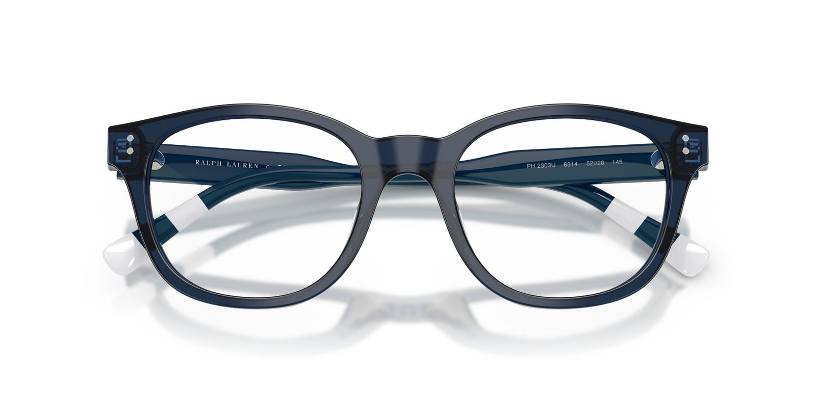 Das Bild zeigt die Korrektionsbrille 0PH2303U von Polo in der Farbe Dunkelblau.