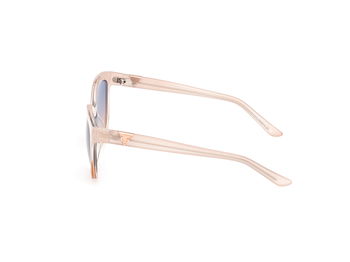 Das Bild zeigt die Sonnenbrille GU7877 57B von der Marke Guess in beige transparent.