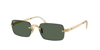 Das Bild zeigt die Ray Ban Sonnenbrille RB3928 in Gold mit dunkelgrünen Gläsern von seitlich.