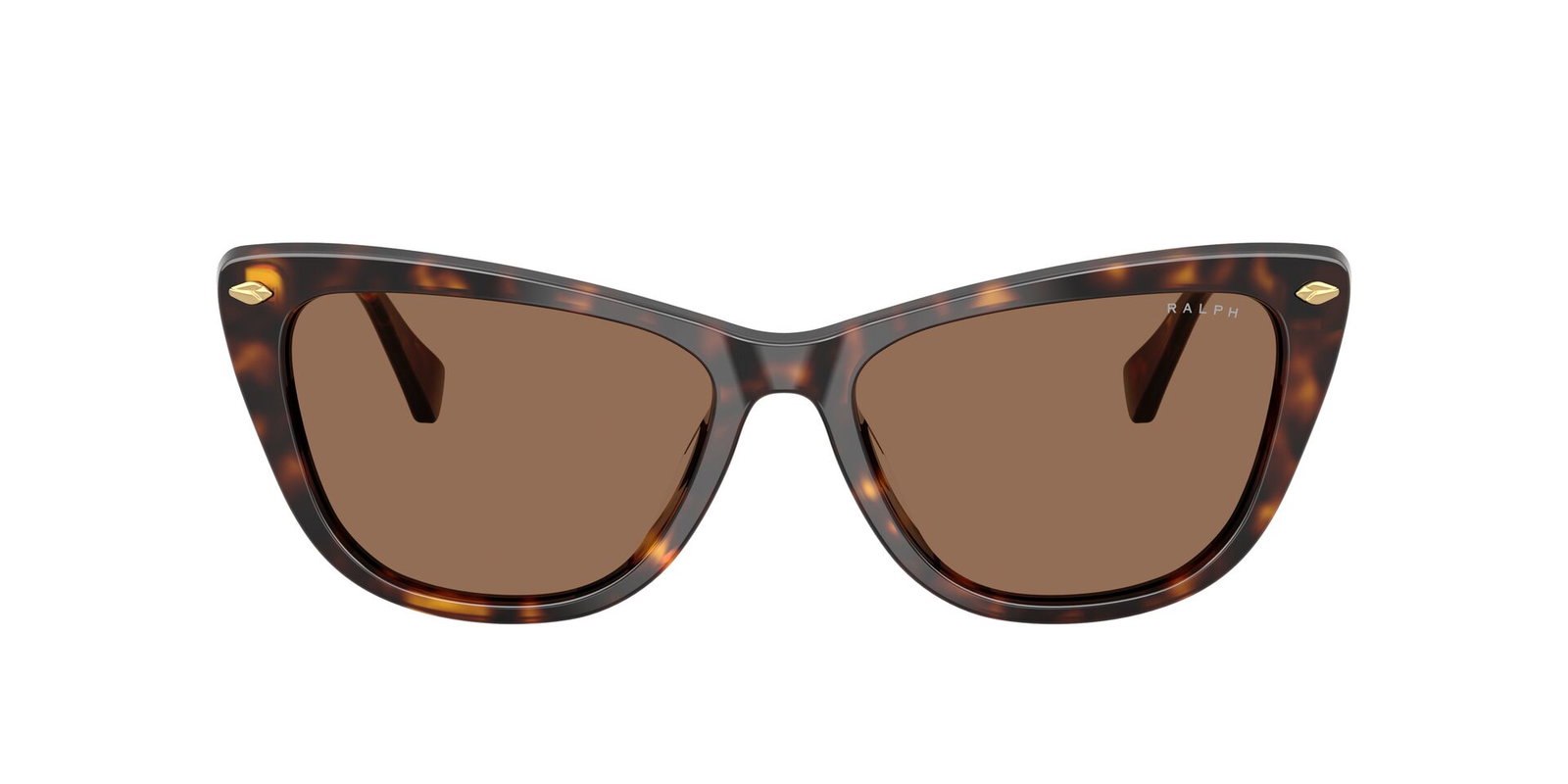 Das Bild zeigt die Ralph Sonnenbrille RA5346U in glänzendem dunkelhavana von vorne.