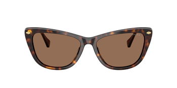 Das Bild zeigt die Ralph Sonnenbrille RA5346U in glänzendem dunkelhavana von vorne.