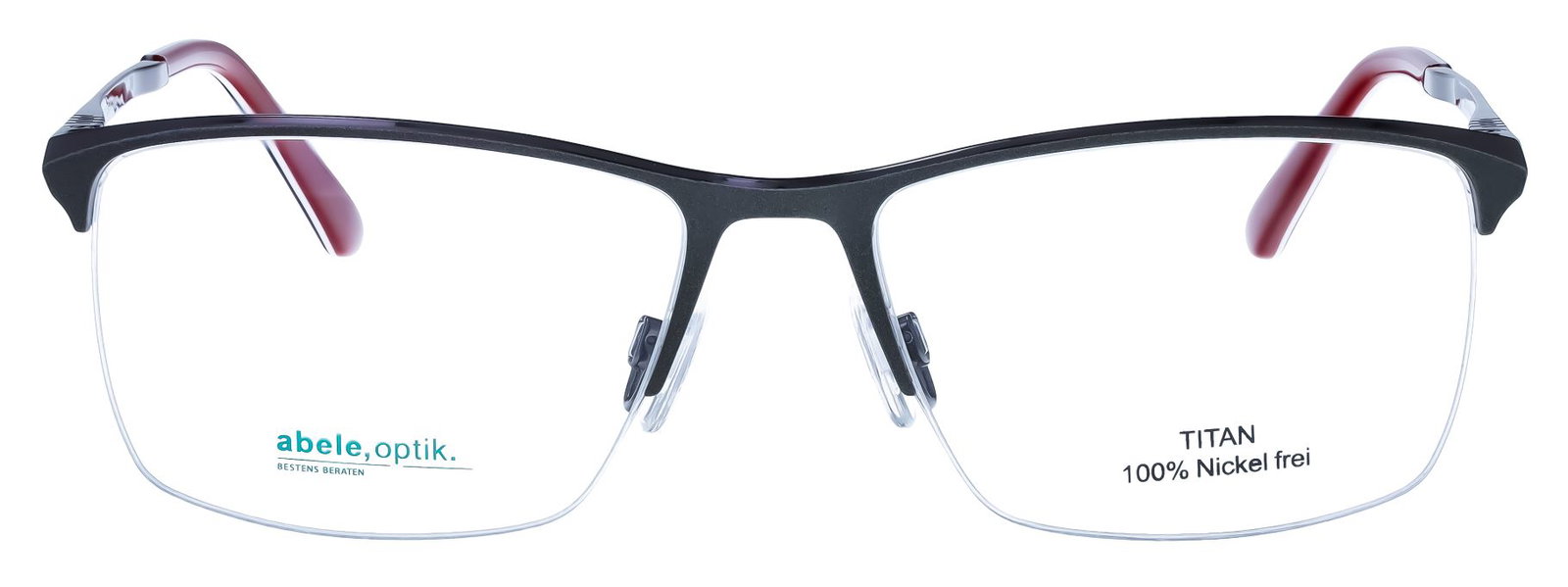 Das Bild zeigt die Titan Korrektionsbrille von Abele Optik in der Farbe Schwarz.