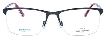 Das Bild zeigt die Titan Korrektionsbrille von Abele Optik in der Farbe Schwarz.