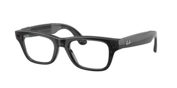 Zu sehen ist die META Korrektionsbrille 0RW7001 von Ray Ban in der Farbe Schwarz Transparent