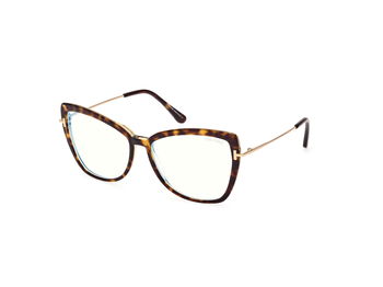 Das Bild zeigt die Korrektionsbrille FT5882-B 056 von der Marke Tom Ford in havanna/gold.