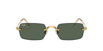 Das Bild zeigt die Ray Ban Sonnenbrille RB3928 in Gold mit dunkelgrünen Gläsern von vorne.
