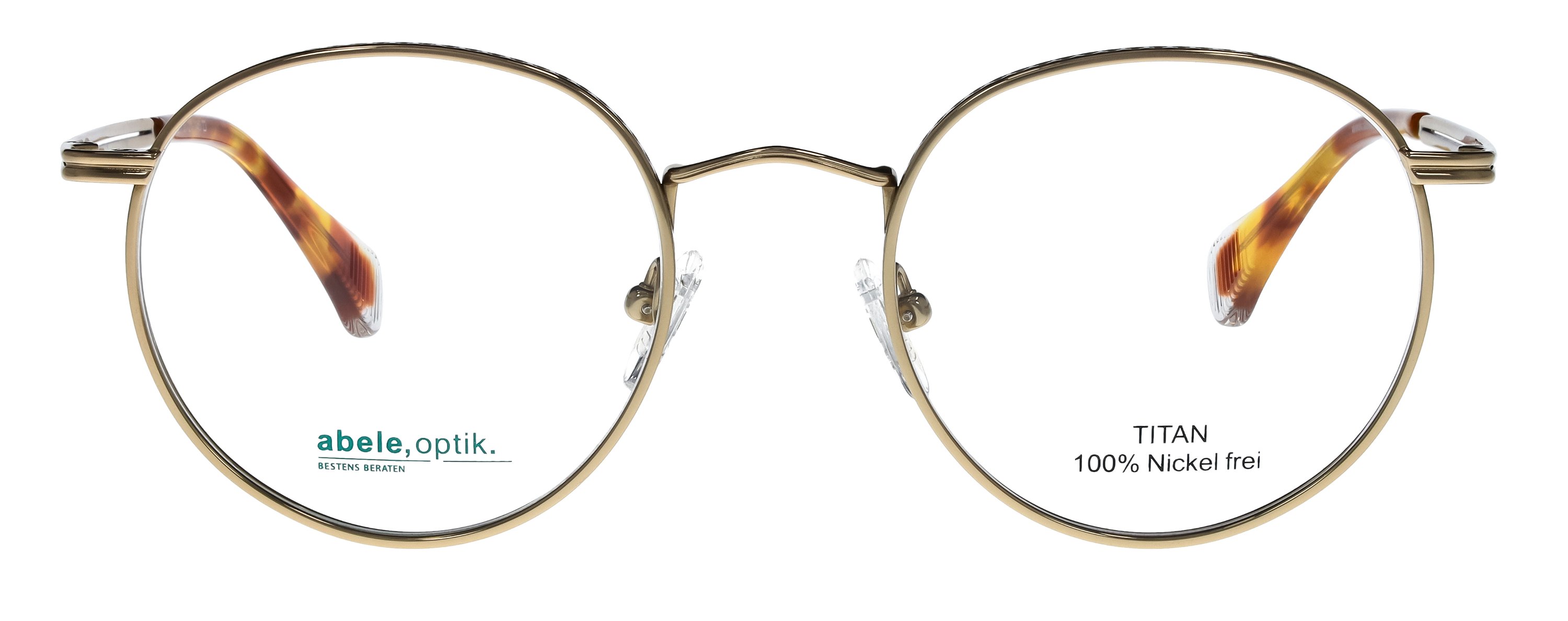 Das Bild zeigt die Korrektionsbrille 148121 von der Marke Abele Optik in gold.