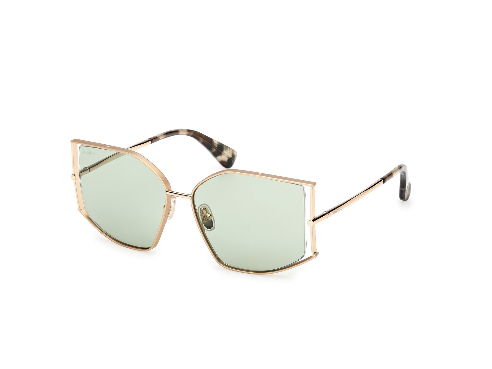 Das Bild zeigt die Sonnenbrille MM0142 von der Marke Max Mara in Blassgold.