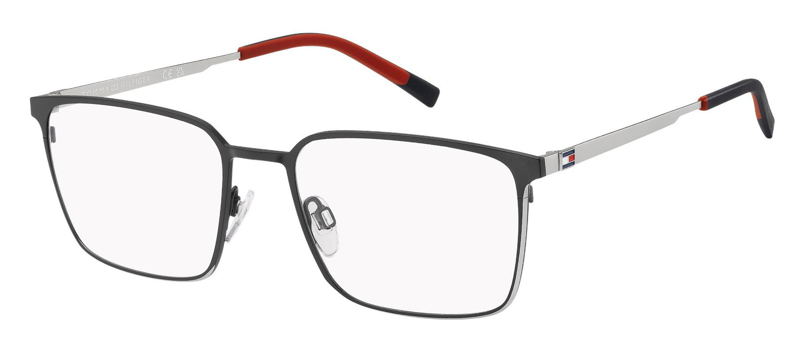 zu sehen ist eine Korrektionsbrille von Tommy Hilfiger in der Farbe Silber.
